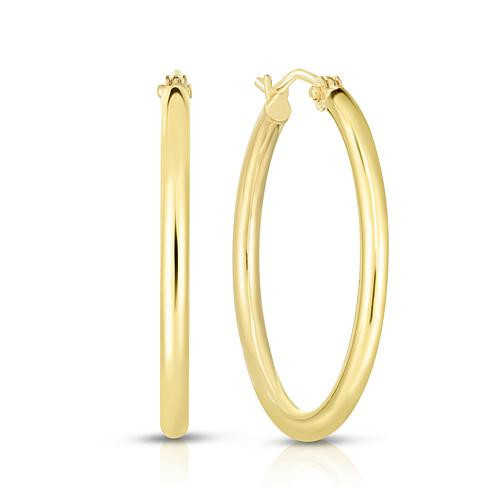 Royal Chain 14K Yellow Gold Polished Round Hoop Earring | HSN