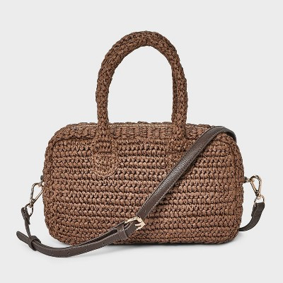Straw Small Satchel Bag - A New Day™ Brown | Target