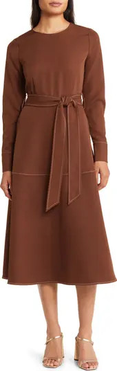 Belted Long Sleeve Midi Dress | Nordstrom