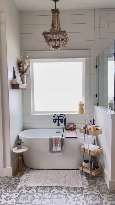 Bathroom tile is on sale! Linking all other bathroom things you see here too! 

Bathroom 
Freestanding tub 
Amazon home 
Wayfair 
Home Depot 
Bathroom tile
Flooring
Lighting 
Chandelier 

#LTKhome #LTKsalealert #LTKfindsunder100