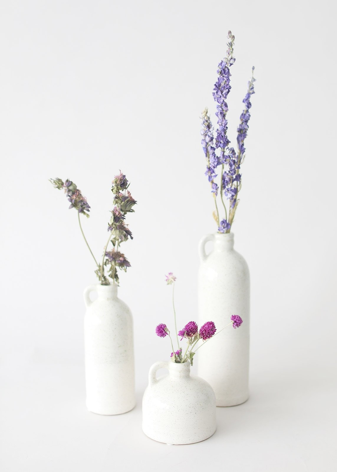 Set of 3 Ceramic Stoneware Jugs - 4-9.75" Tall | Afloral (US)