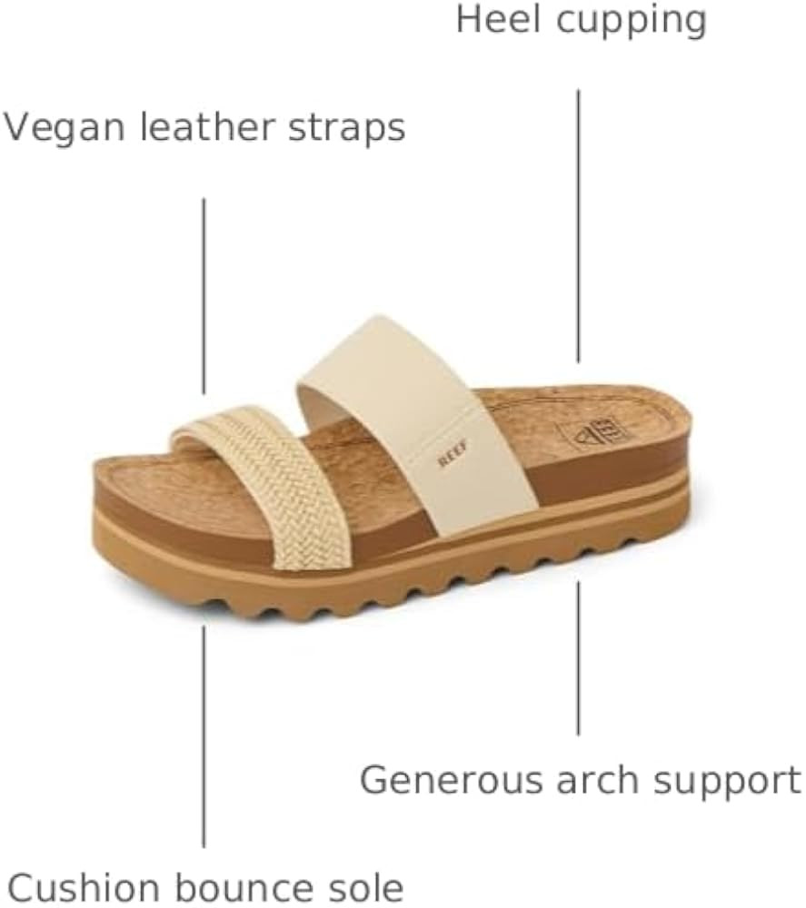 Reef Cushion Vista Hi Womens Platform Fashion Sandal, Arch Support, Ultra Soft Cushion Footbed | Amazon (US)