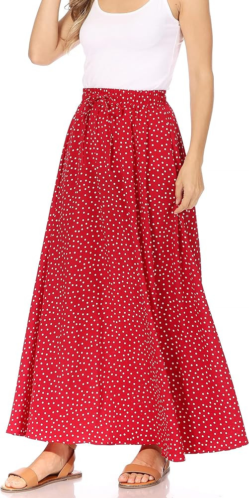 Maxi Skirts for Women Reg & Plus Size Women's Long Skirts, Flowy Summer Skirt Aline Elastic High ... | Amazon (US)