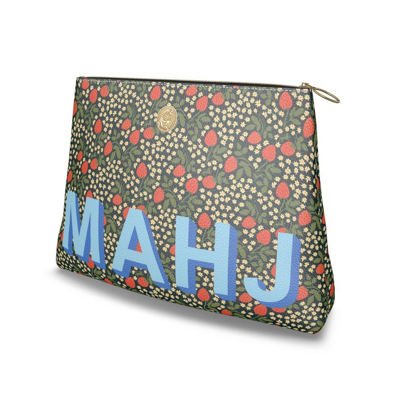 Roomy Leather Mahjong Tile Bag, MAHJ STRAWBERRY | Jones & Daughters