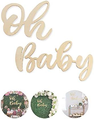Wood Baby Sign Baby Shower Banner for 1st Birthday Backdrop, Baby Party Sign Wooden Cutout Nurser... | Amazon (US)
