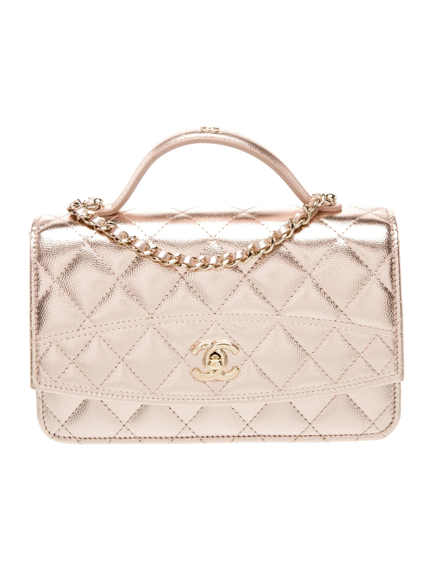 Chanel Top Handle Wallet On Chain - Metallic Crossbody Bags, Handbags - CHA1371297 | The RealReal | The RealReal