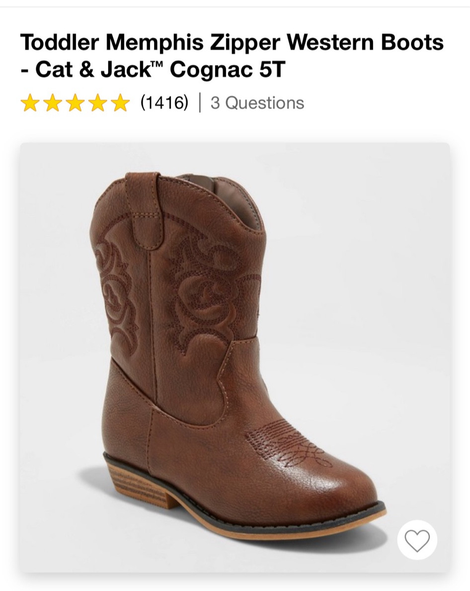 Toddler cowboy boots!!

#LTKBaby #LTKKids #LTKFindsUnder50