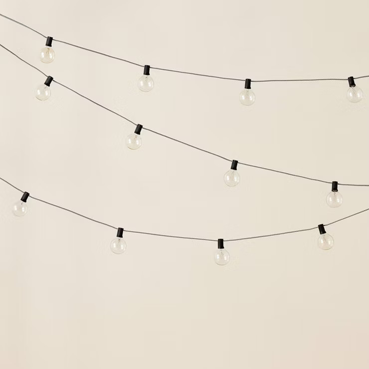 10ct Incandescent Indoor/Outdoor Orb String Lights Black/White - Hearth & Hand™ with Magnolia | Target