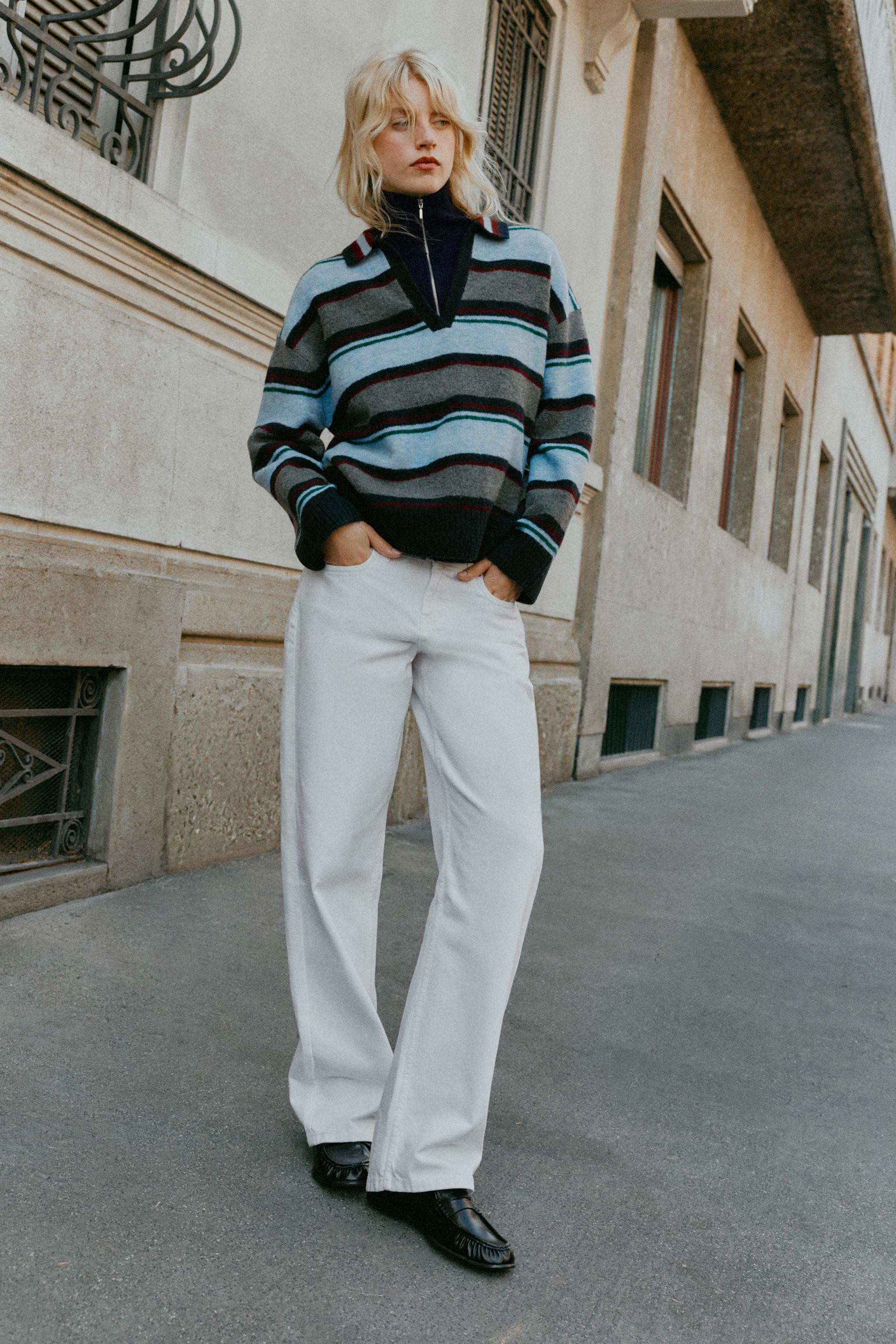 STRIPED KNIT POLO | Zara UK