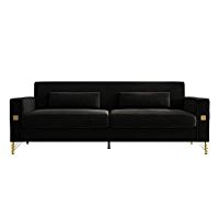New Version Modern Velvet Sofa Couch 3-4 Seater Fashion Couch with 2 Pillows, Metal Legs Solid Wood  | Amazon (US)