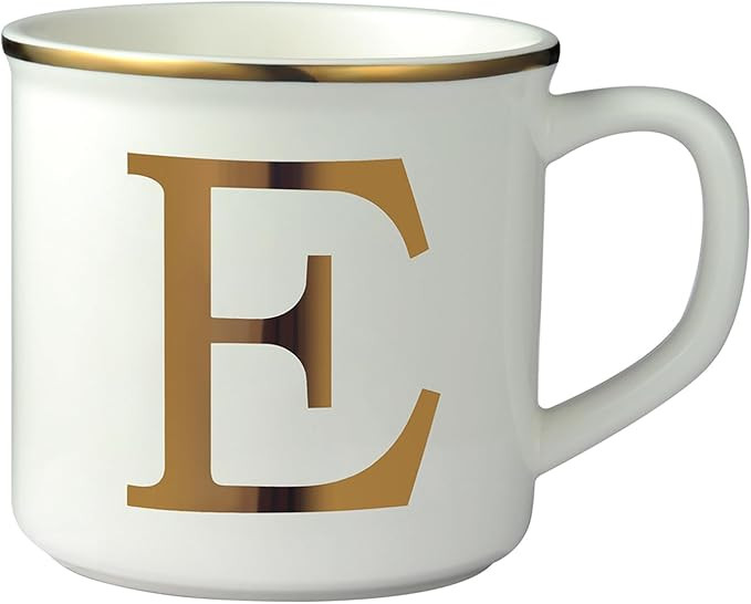 Miicol Ceramic Coffee Mug 16 oz, Monogram Coffee Cup, Golden Initial Tea Mug, Personalized Tea Cu... | Amazon (US)