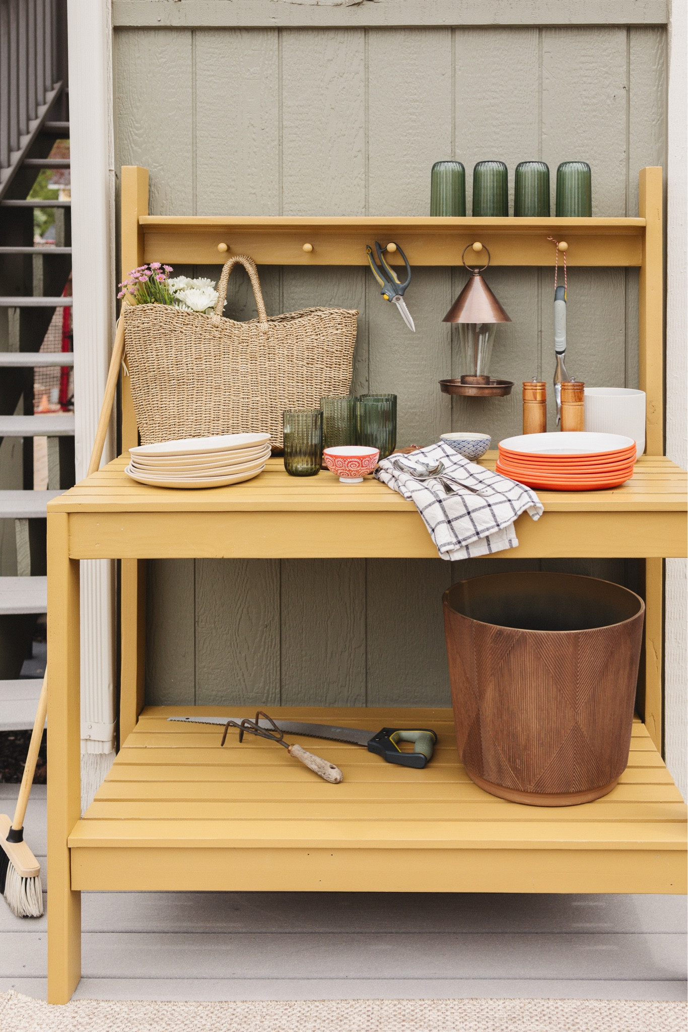 DIY outdoor console table ready to host summer backyard hangouts and bbqs!

#LTKParties #LTKSeasonal #LTKHome