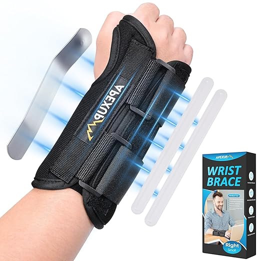 APEXUP Wrist Brace for Carpal Tunnel, Night Wrist Support Brace Adjustable Wrist Wraps with Wrist... | Amazon (US)