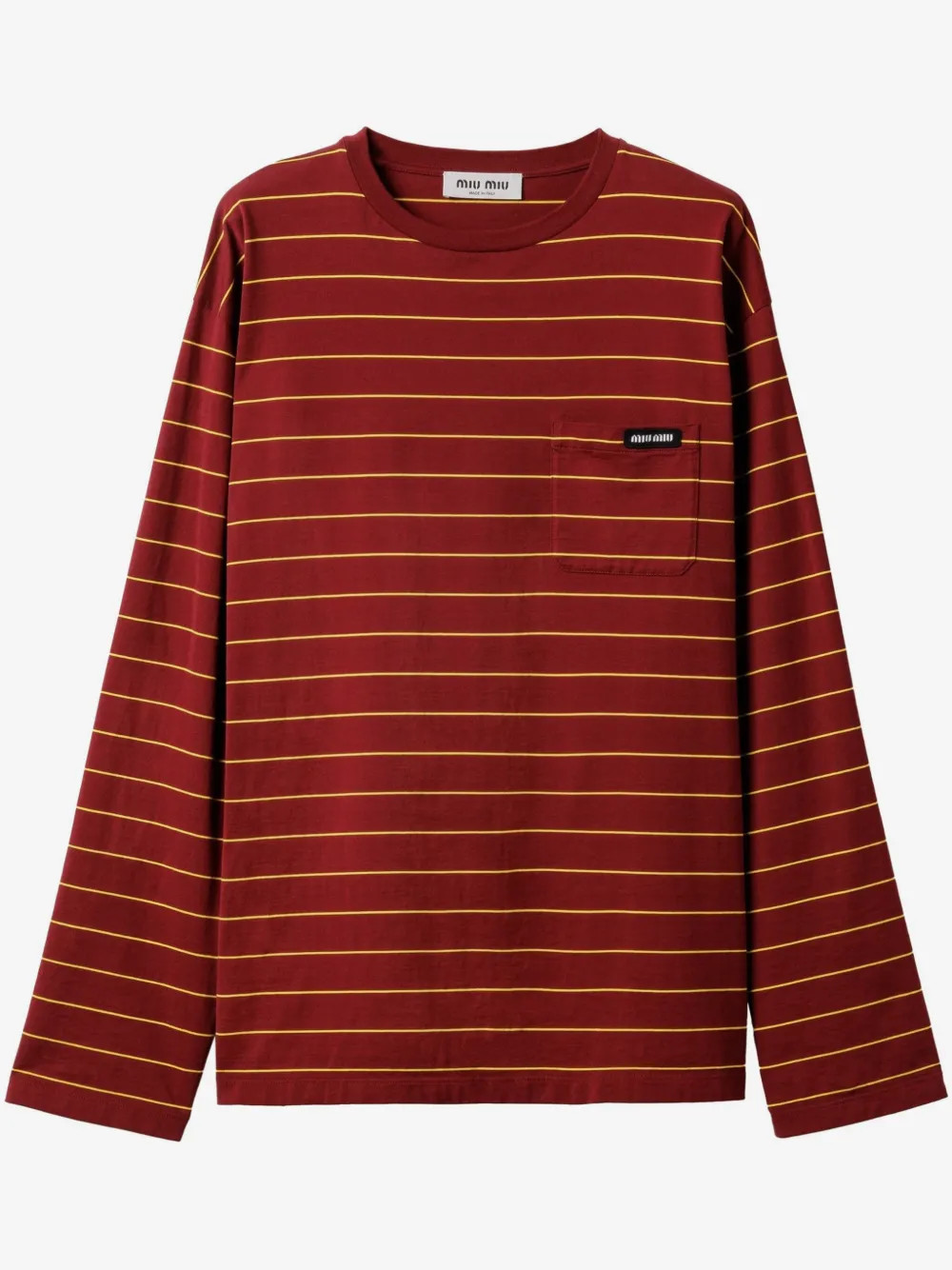Miu Miu long-sleeved cotton T-shirt - Red | Farfetch Global