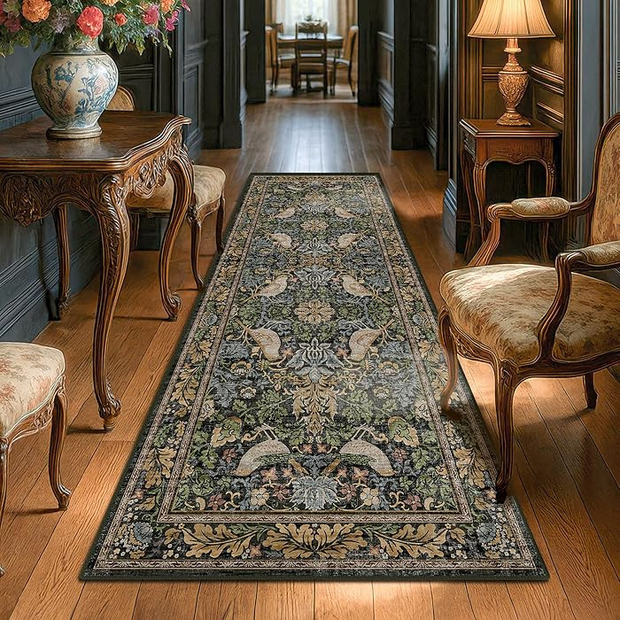 Vintage Runner Rugs for Hallways - 2'6"x8' Wide Kitchen Runners, Entryway Rug, with Flowers and L... | Amazon (US)