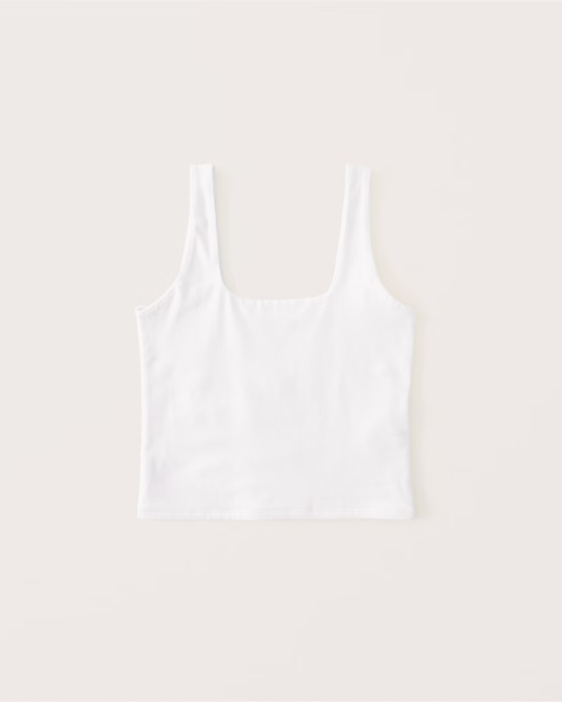 Women's 90s Cotton Seamless Fabric Sqaureneck Tank | Women's Tops | Abercrombie.com | Abercrombie & Fitch (US)