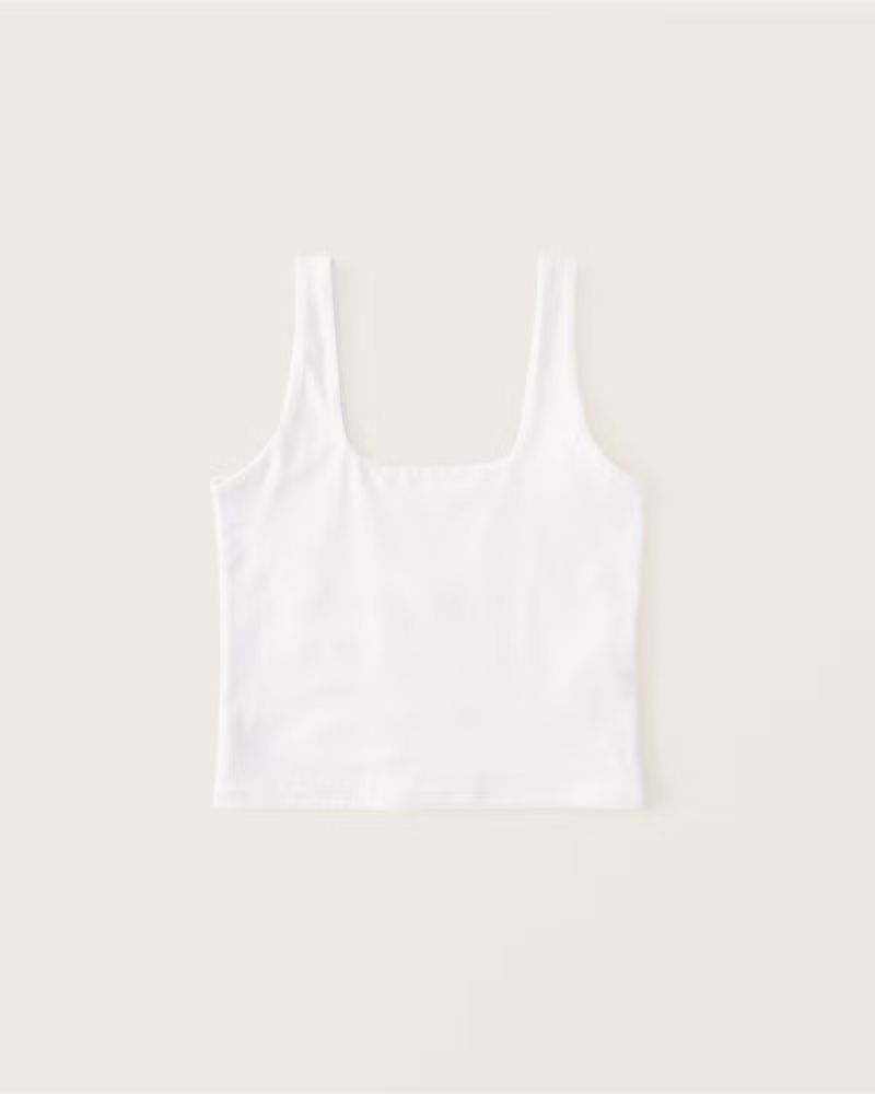 Women's 90s Cotton Seamless Fabric Sqaureneck Tank | Women's Tops | Abercrombie.com | Abercrombie & Fitch (US)