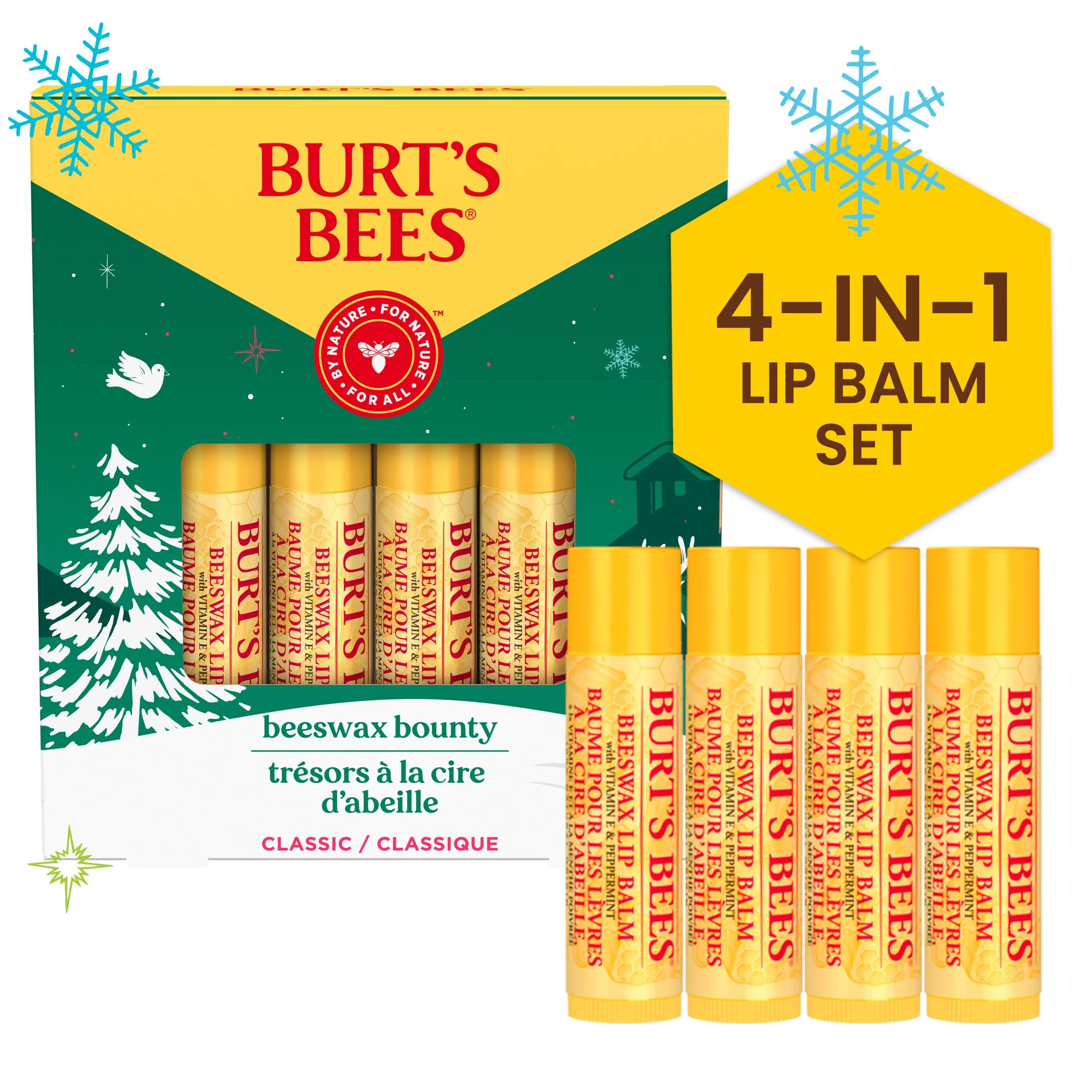 Burt's Bees Beeswax Bounty Lip Balm Gift Set, 4-Pack, 0.15 oz. | Walmart (US)