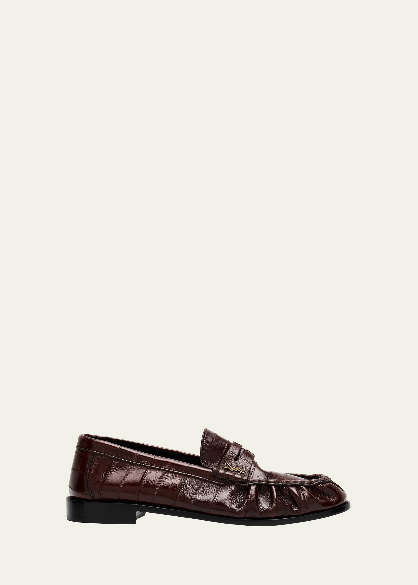 Saint Laurent Men's Eel Leather Cassandre Penny Loafers | Bergdorf Goodman