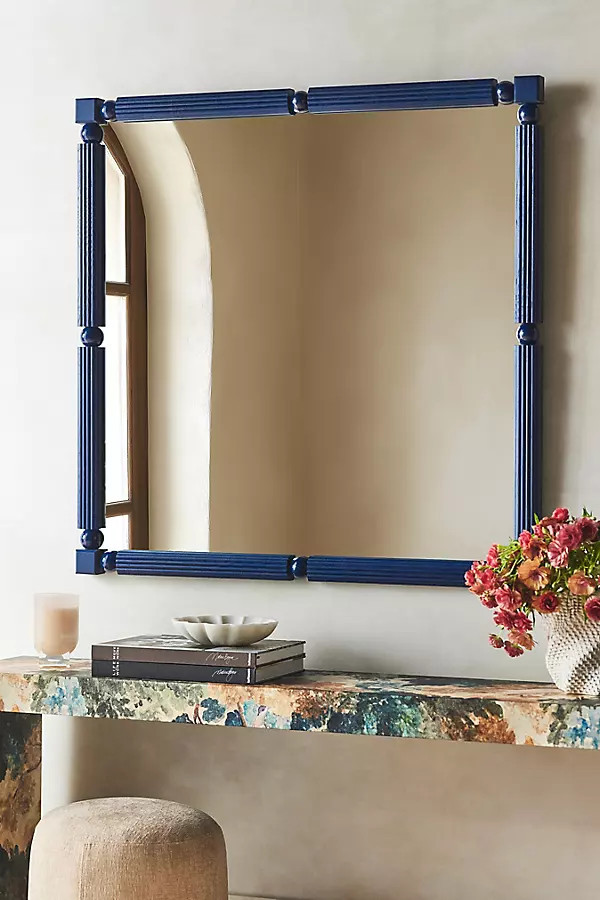 Benedicta Wood Beaded Mirror | Anthropologie (US)