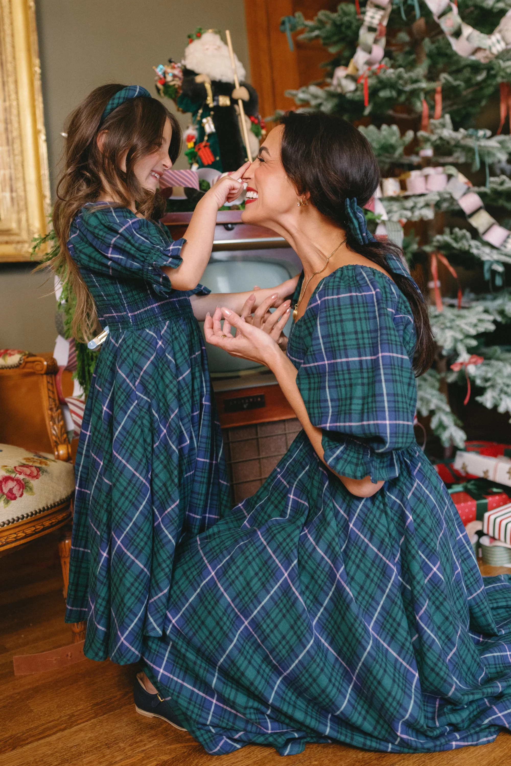 Teagan Dress in Emerald Plaid XXS | Ivy City Co