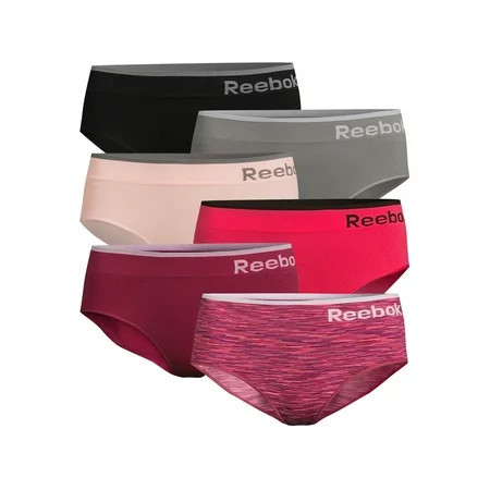 Reebok Women s Underwear Seamless Hipster Panties 6-Pack Sizes XS-3XL | Walmart (US)