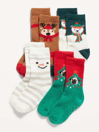 Unisex Cozy Holiday Socks 4-Pack for Toddler & Baby | Old Navy (US)
