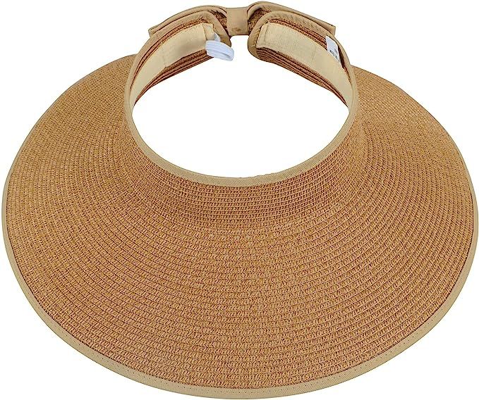 Simplicity Women’s Summer Foldable Straw Sun Visor w/Cute Bowtie | Amazon (US)