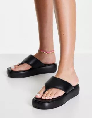 ASOS DESIGN Francesca flatform sandals in black | ASOS (Global)