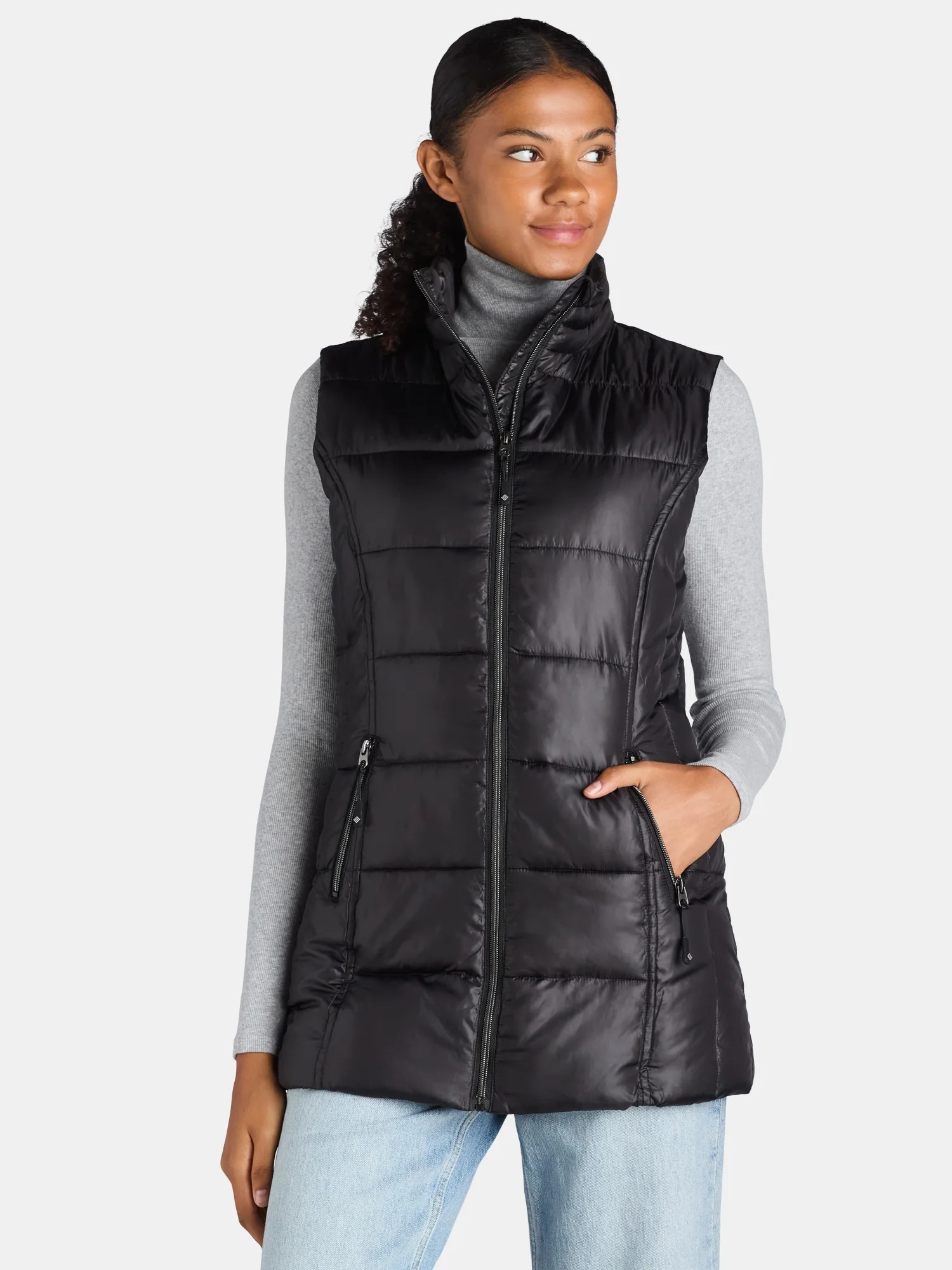 Big Chill Women's and Women's Plus Long Cire Puffer Vest, Sizes S-3X | Walmart (US)