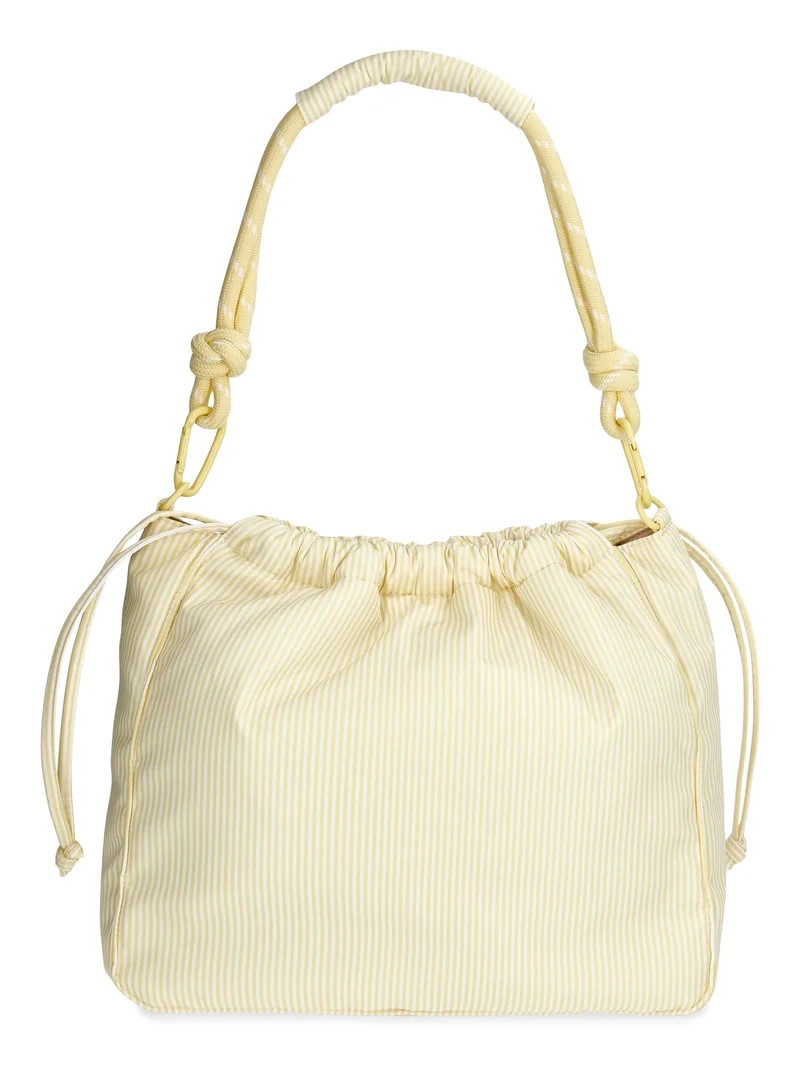 No Boundaries Women's Bungee Drawstring Bag, Lemon Ice Stripe | Walmart (US)