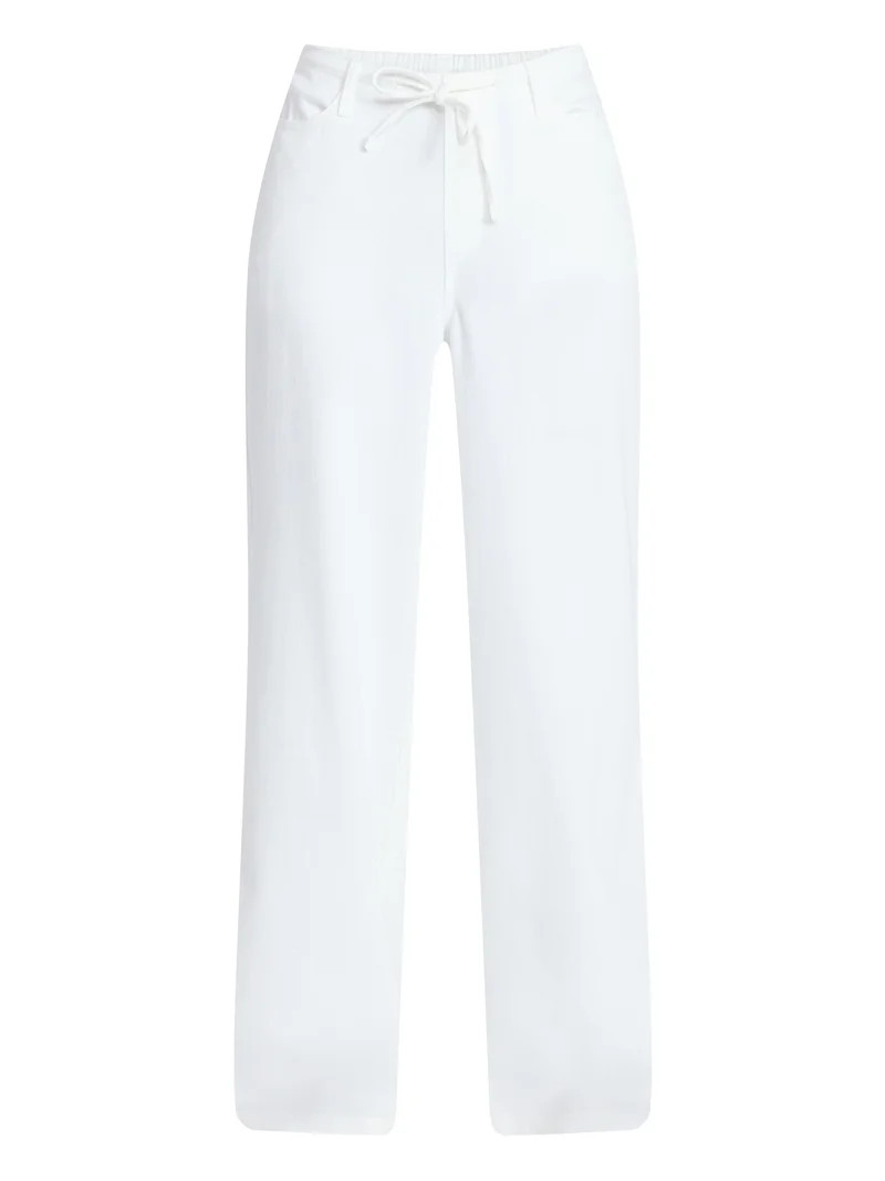 No Boundaries Mini Waist Wide Leg Pants, 31" Inseam, Women's XXS-XXL - Walmart.com | Walmart (US)
