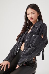 Flap-Pocket Cutout Denim Jacket | Forever 21 (US)