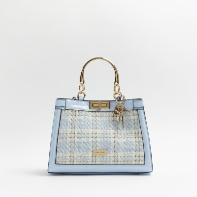 Blue boucle tote bag | River Island (UK & IE)