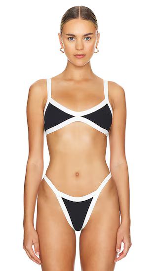 Taylor Bikini Top in Black & Cream | Revolve Clothing (Global)