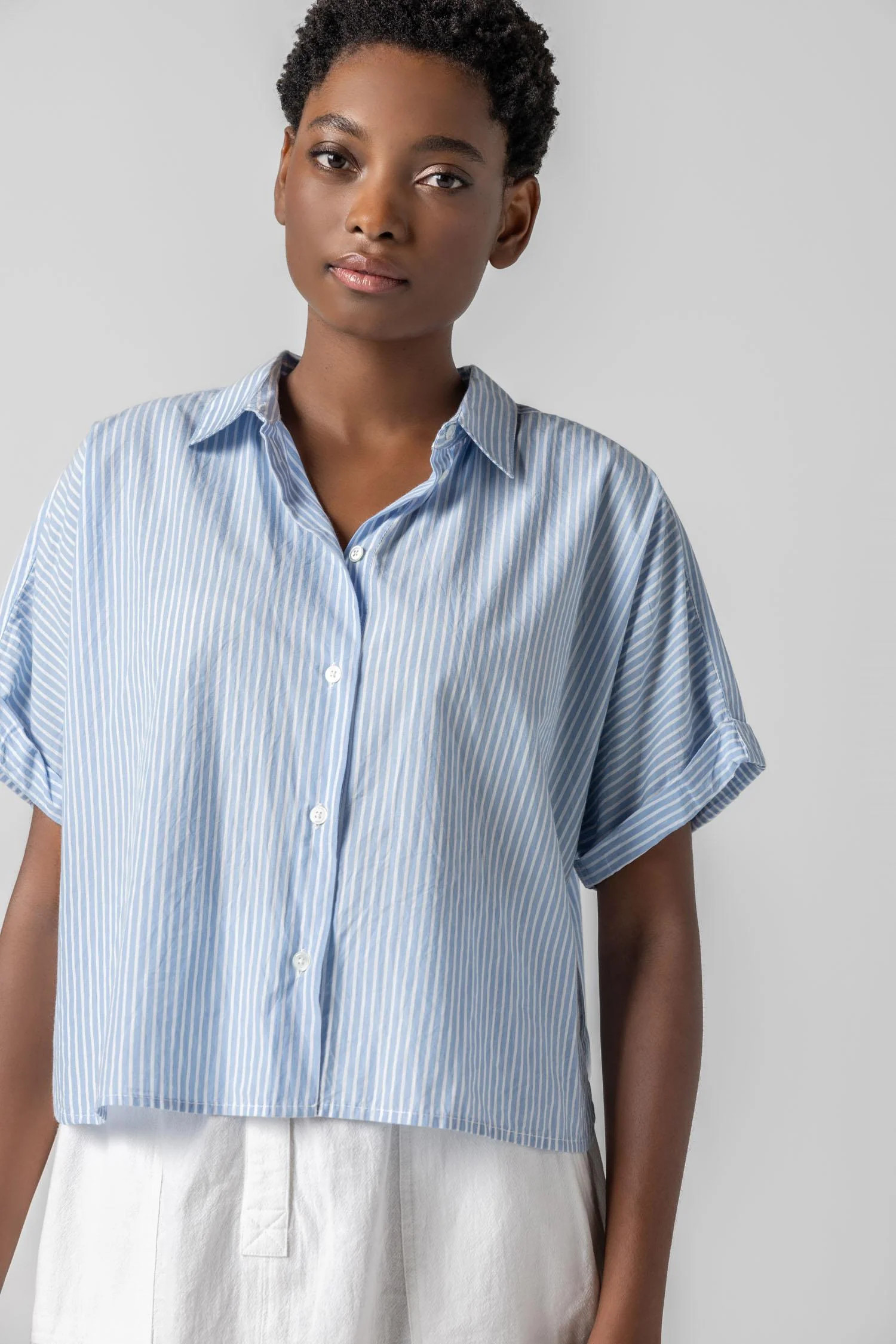 Striped Boxy Button Down | Lilla P
