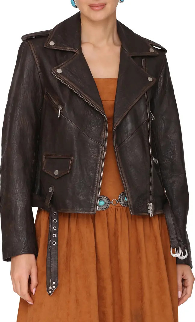 Avec Les Filles Relaxed Leather Moto Jacket | Nordstromrack | Nordstrom Rack