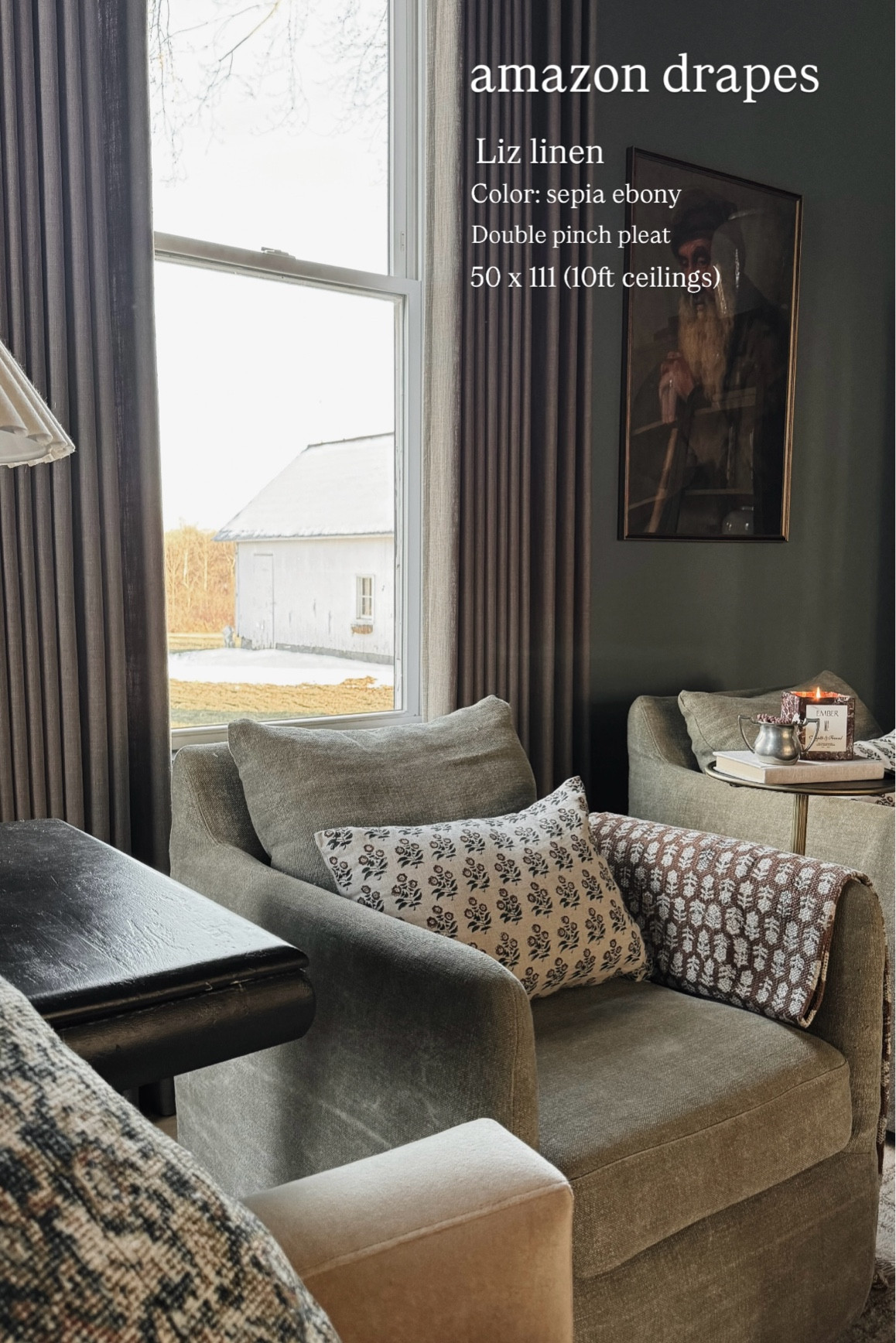 These are the Liz linen collection color is CPA Ebony. All the details are in the photo. Be sure to get the memory shaping. Do not skip. It makes them look. Ten times better! 

#LTKStyleTip #LTKHome #LTKSaleAlert
