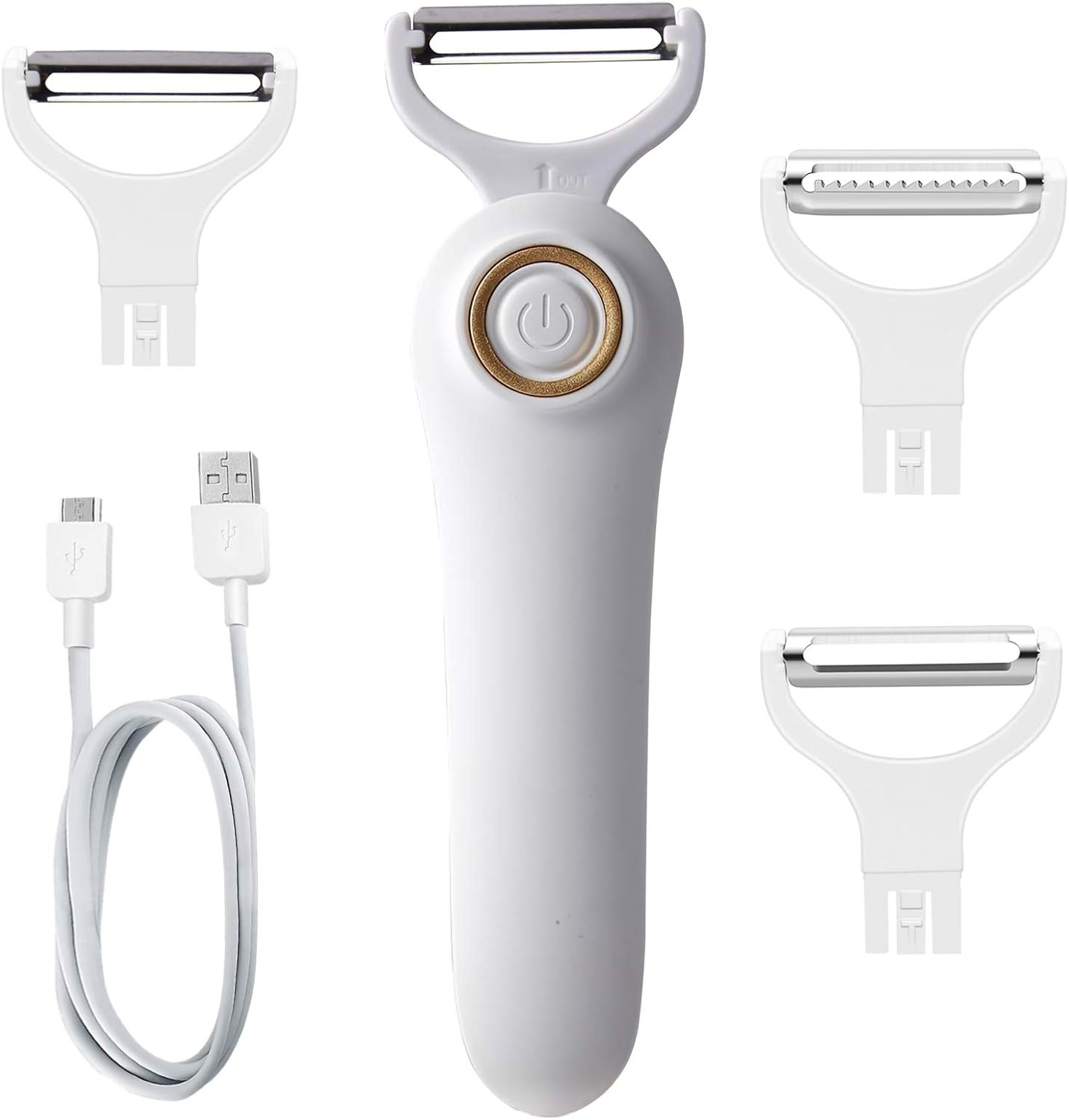 Electric Potato Peeler, Handheld Electric Vegetables and Fruit Peeler 3-in-1 Pro Set, USB Rechargeable Kitchen Gadgets for Apples, Potato, Carrots, Cucumber | Amazon (US)