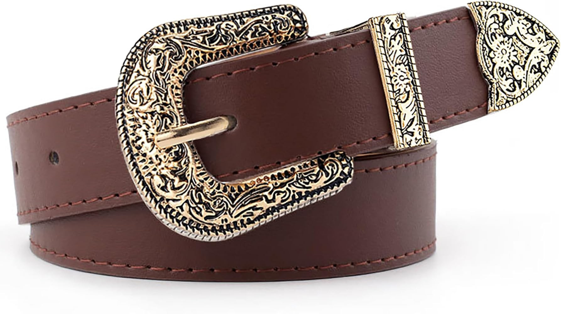 Western Belt for Women Men Cowboys Cowgirls Carving Buckles Belts for Jeans Pants | Amazon (US)