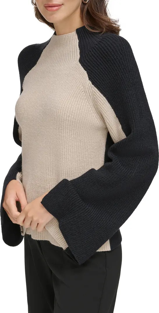 DKNY Colorblock Funnel Neck Sweater | Nordstrom | Nordstrom