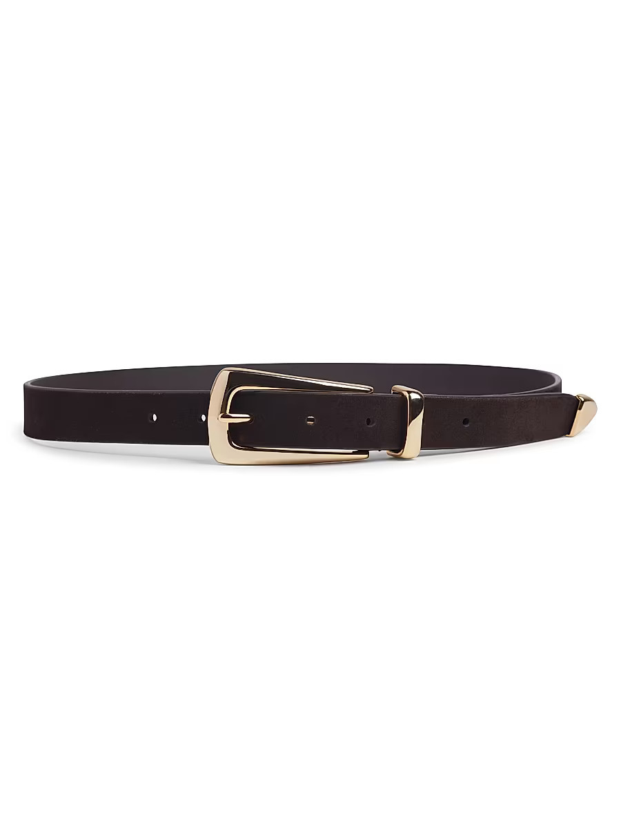 Women's The Statement Suede Belt - Chocolate Gold - Size Large | Saks Fifth Avenue