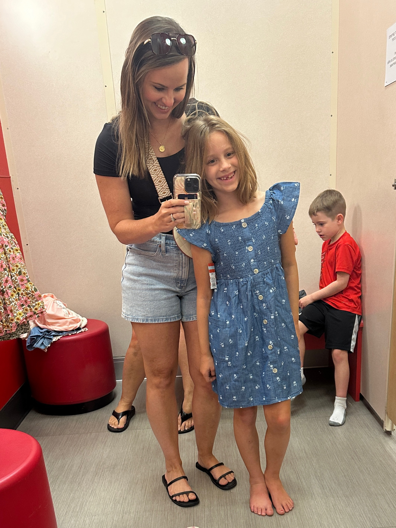 Found the cutest little girls chambray dress at target while back to school shopping! This will be her outfit for the first day of school. It even has a matching dress available for a little sister. 🥹 You bet we snagged it for Dottie!! 

Linked jdubs nike athletic set & my casual outfit as well.  #ltkkids #ltkbacktoschool #ltkfamily

#LTKKids #LTKBacktoSchool #LTKFamily