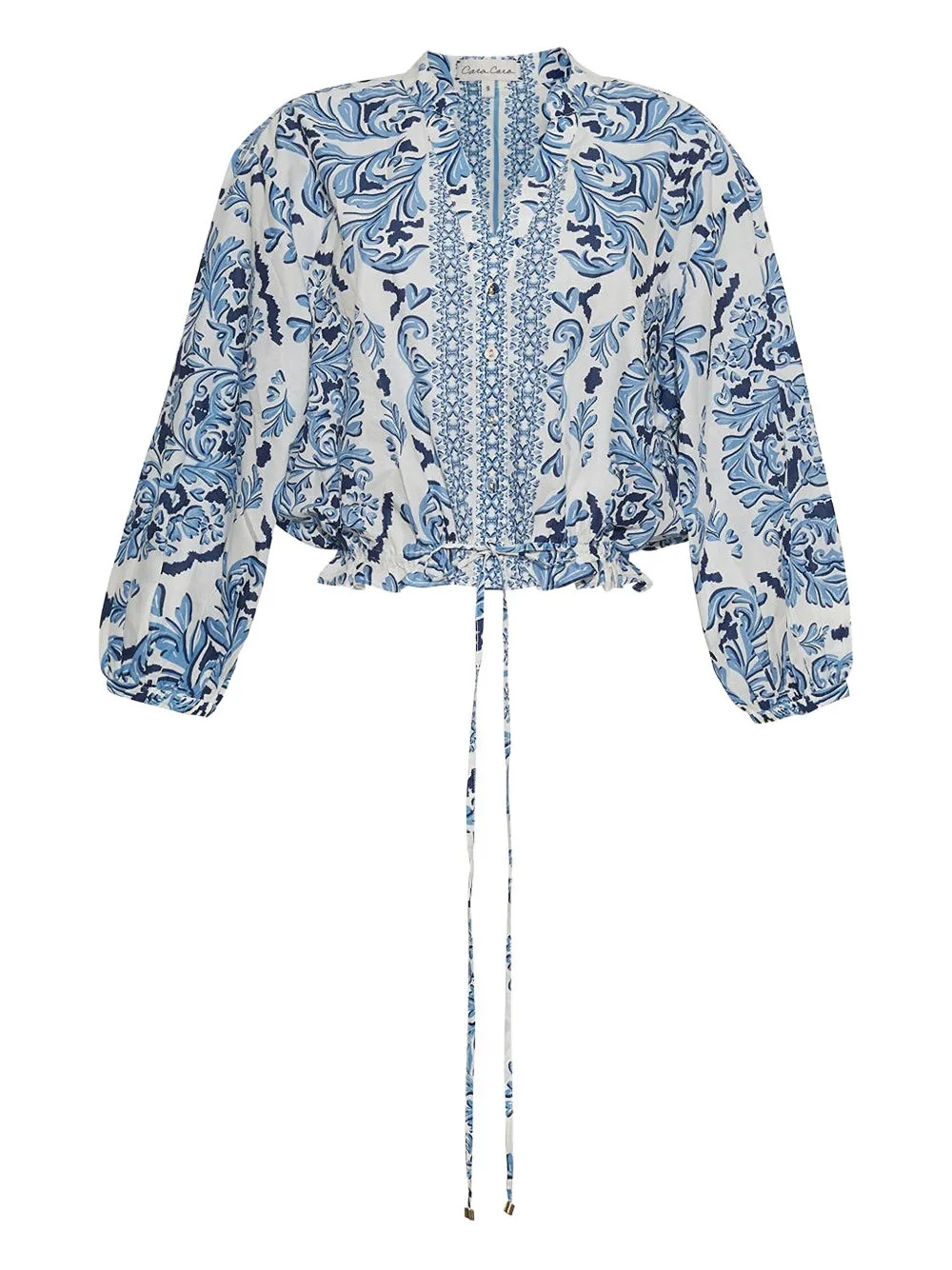 Cara Cara Perrin Drawstring Top | Blue | FARFETCH UK | Farfetch Global
