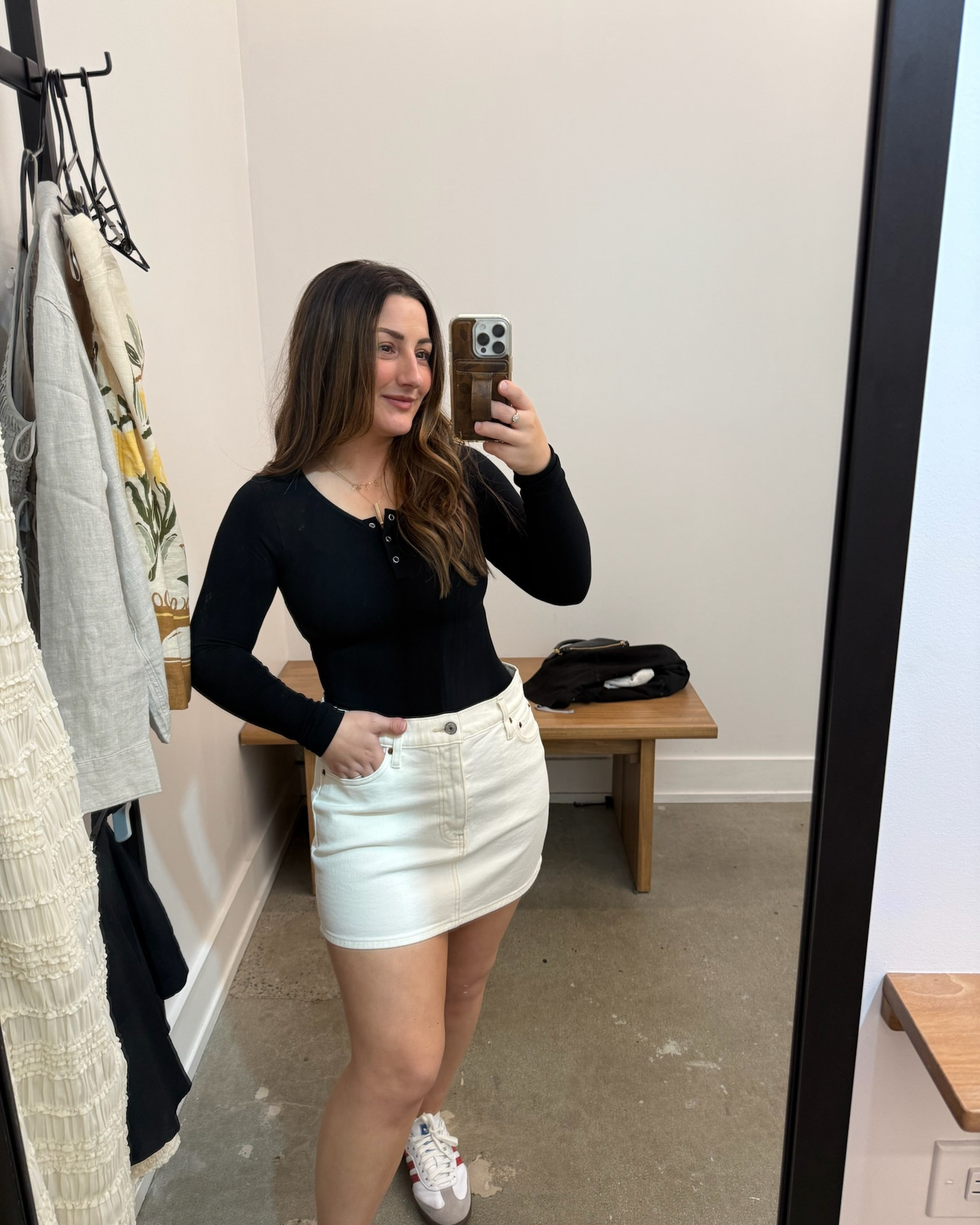 Abercrombie try-on! 

2 cute skirts! 

Wearing a medium in the black skort (going to order a small!) 

Wearing a 27 in the white midrise denim skirt (I'd order in the curve love style to fit my waist!) 

#LTKPetite #LTKFindsUnder100 #LTKStyleTip