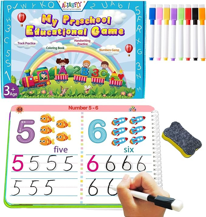 Preschool Learning Activities Educational Workbook - Toddler Prek Montessori Handwriting Practice... | Amazon (US)