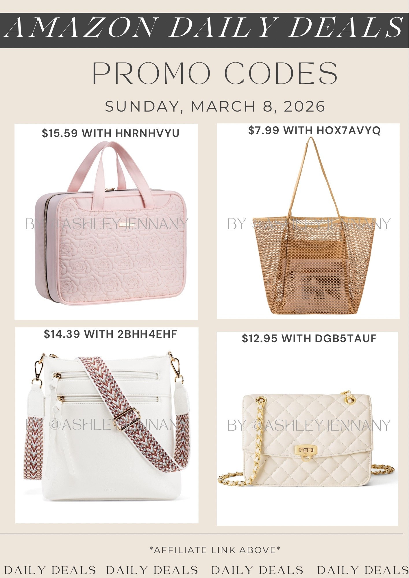 Amazon fashion deals on toiletry bag, beach bag, Crossbody bag, and shoulder bag 

#LTKTravel #LTKBeauty #LTKSaleAlert