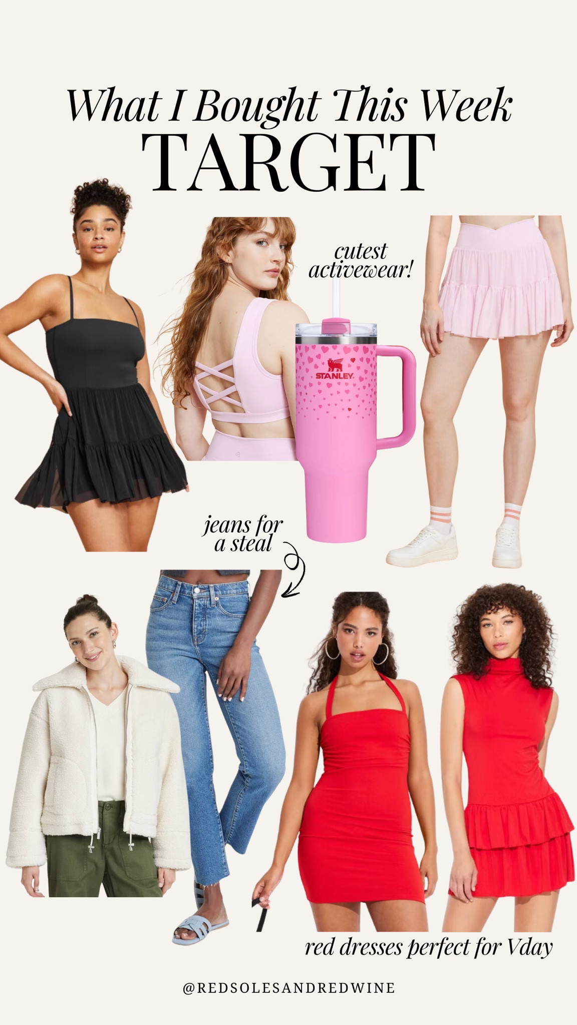 What I bought this week from Target! Target activewear, red dress, target jeans, target Stanley, Valentine’s Day Stanley, Vday outfit, Vday style 

#LTKFindsUnder50 #LTKFindsUnder100 #LTKStyleTip