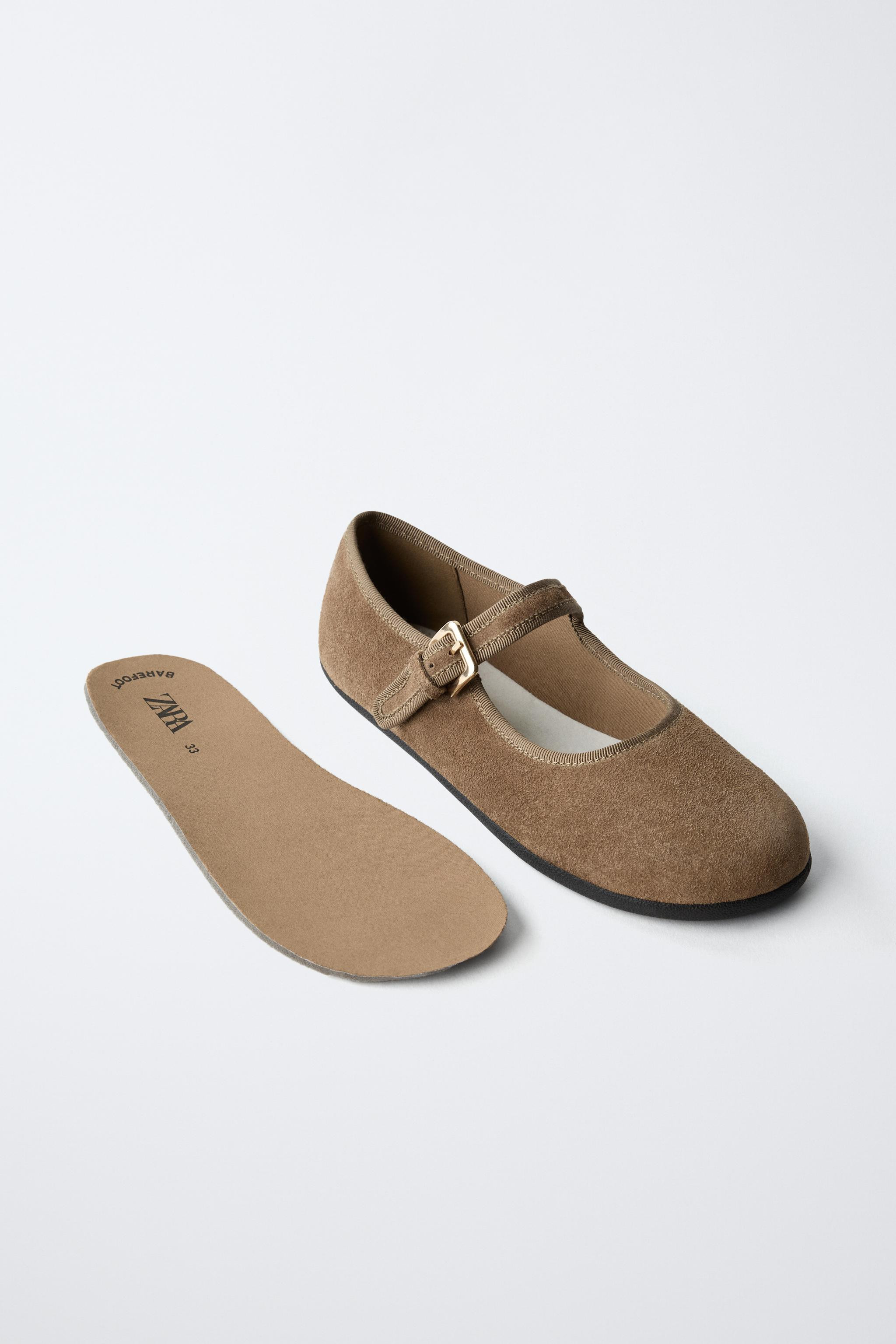 BAREFOOT LEATHER BALLET FLATS | Zara US