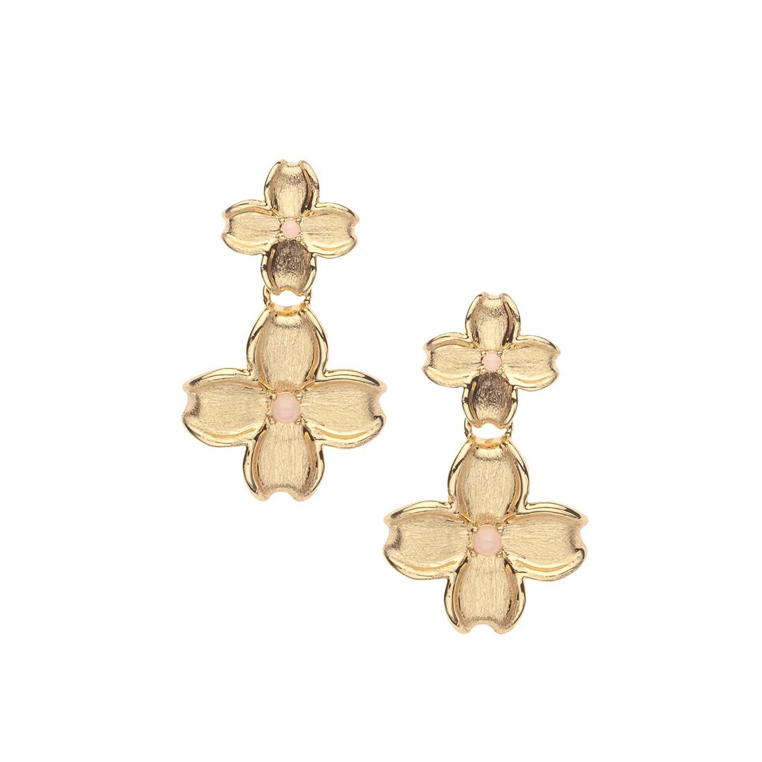JOY Dogwood Flower Earrings with Pink Opal Stones | Jane Win